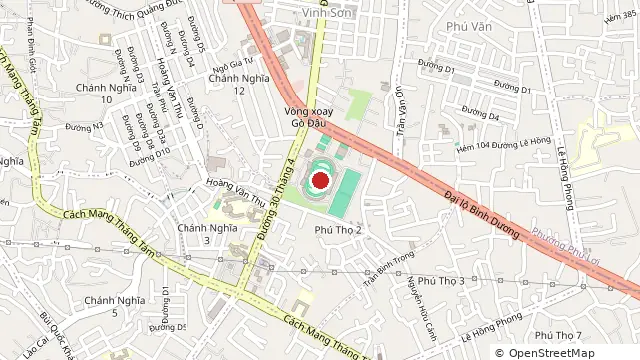 Bản đồ vị trí Sân vận động Gò Đậu